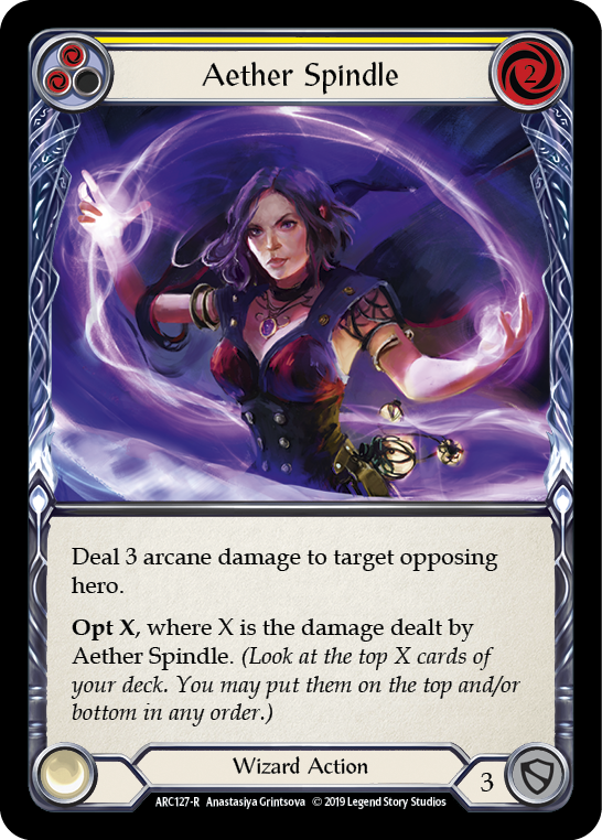 Aether Spindle (Yellow) [ARC127-R] 1st Edition Normal Flesh And Blood Single Flesh And Blood   