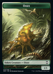 Ooze (025) // Treasure (015) Double-Sided Token [Streets of New Capenna Commander Tokens] MTG Single Magic: The Gathering   