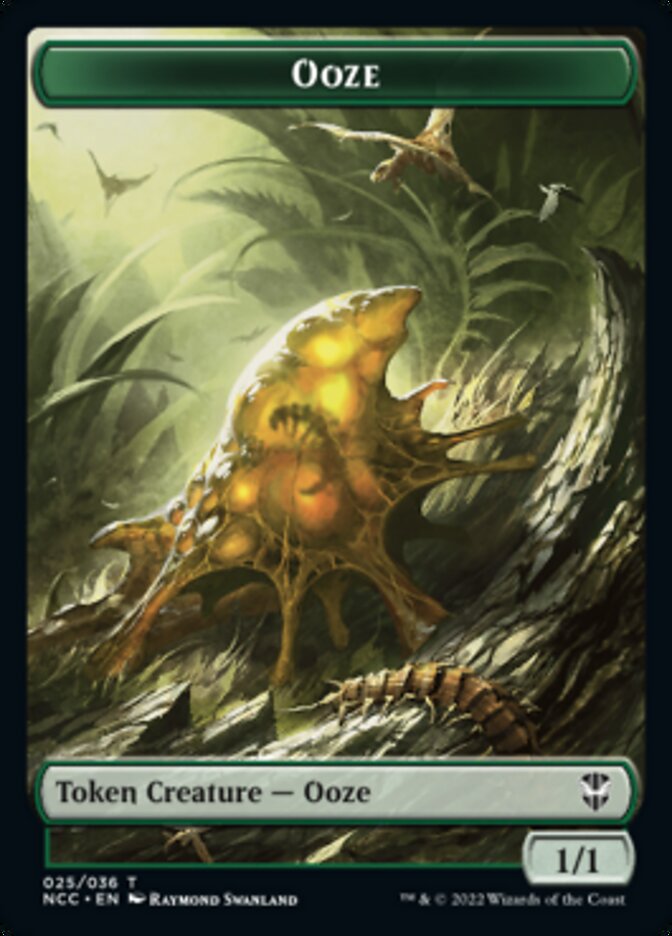 Ooze (025) // Treasure (015) Double-Sided Token [Streets of New Capenna Commander Tokens] MTG Single Magic: The Gathering   