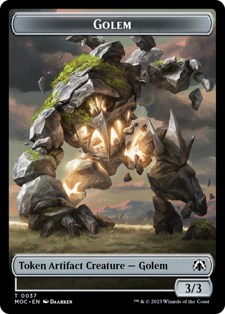 Golem // Blood Double-Sided Token [Tokens] March of the Machine Commander Tokens MTG Single Magic: The Gathering