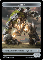 Golem // Clue Double-Sided Token [Tokens] March of the Machine Commander Tokens MTG Single Magic: The Gathering