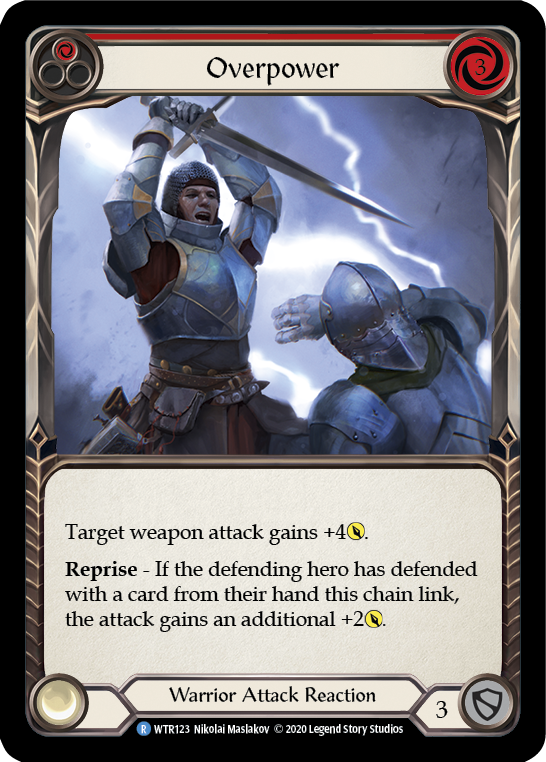Overpower (Red) [WTR123] Unlimited Edition Rainbow Foil Flesh And Blood Single Flesh And Blood   