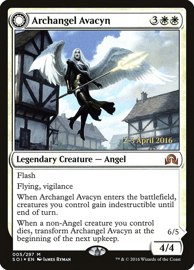 Archangel Avacyn // Avacyn, the Purifier [Shadows over Innistrad Prerelease Promos] MTG Single Magic: The Gathering   