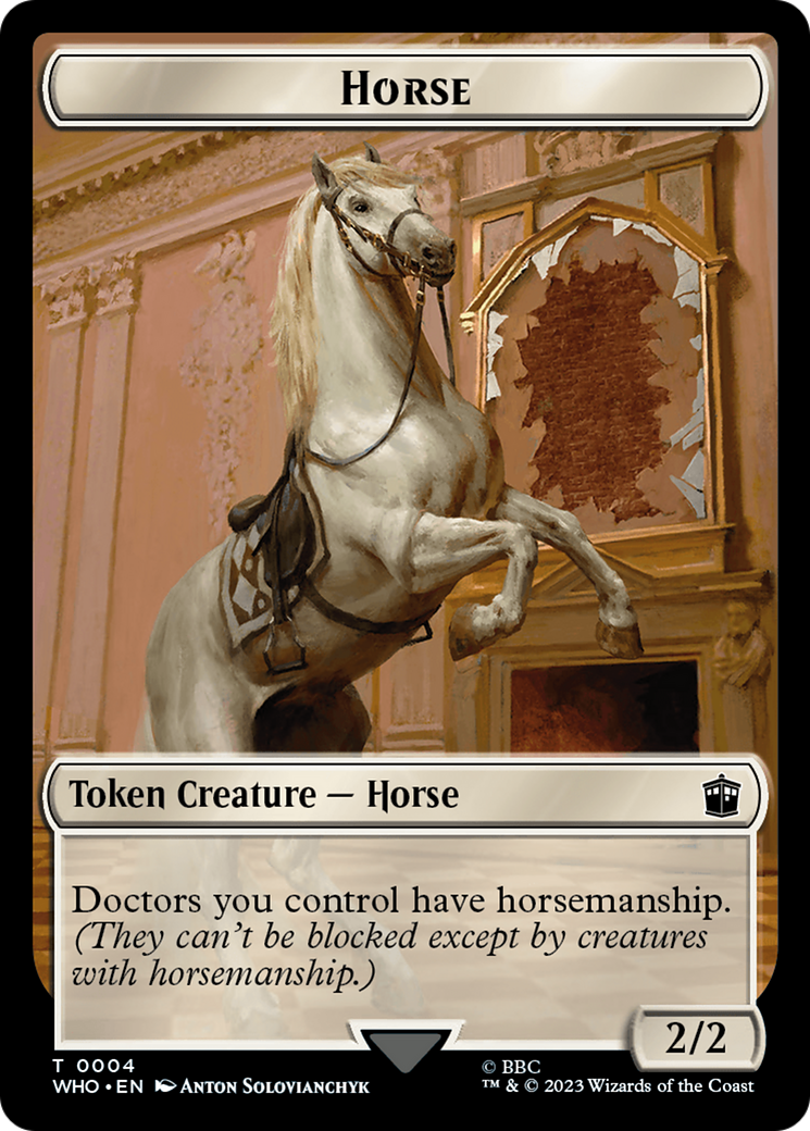 Horse // Clue (0022) Double-Sided Token [Tokens] Doctor Who Tokens MTG Single Magic: The Gathering