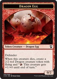 Dragon Egg // Dragon Double-Sided Token [Tokens] Commander 2018 Tokens MTG Single Magic: The Gathering