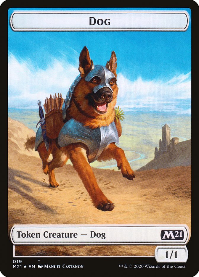 Cat (020) // Dog Double-Sided Token [Tokens] Core Set 2021 Tokens MTG Single Magic: The Gathering