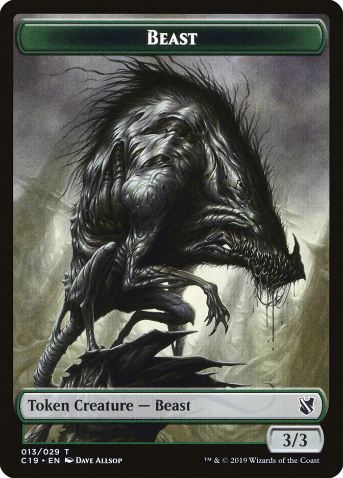 Beast Token (013/029) [Tokens] Commander 2019 Tokens MTG Single Magic: The Gathering
