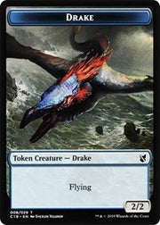 Drake // Human Double-Sided Token [Tokens] Commander 2019 Tokens MTG Single Magic: The Gathering