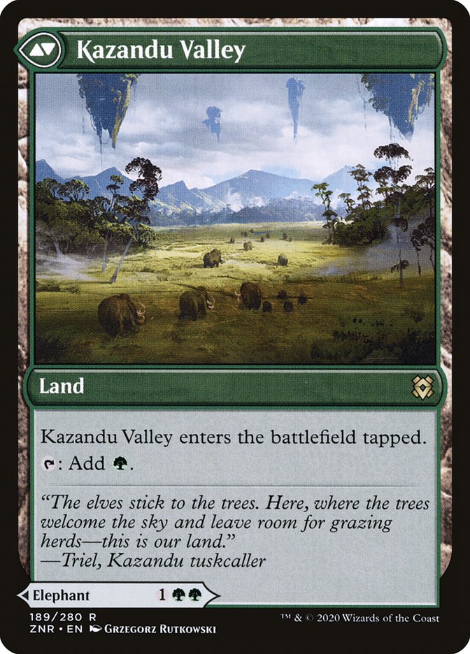 Kazandu Mammoth // Kazandu Valley [Zendikar Rising] MTG Single Magic: The Gathering   