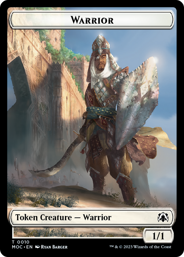 Warrior // Elspeth, Sun's Champion Emblem Double-Sided Token [Tokens] March of the Machine Commander Tokens MTG Single Magic: The Gathering