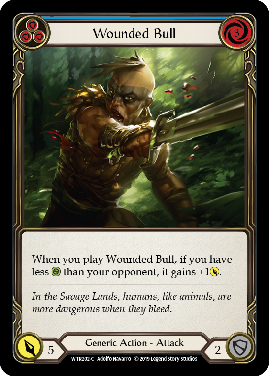 Wounded Bull (Blue) [WTR202-C] Alpha Print Rainbow Foil Flesh And Blood Single Flesh And Blood   