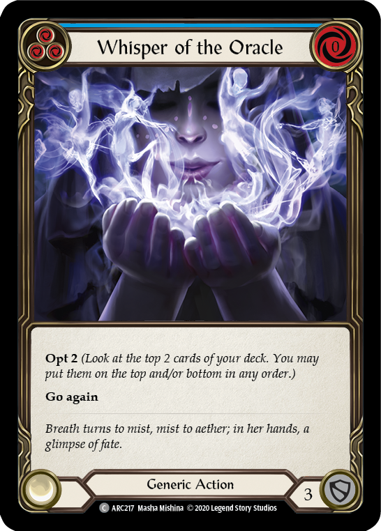 Whisper of the Oracle (Blue) [ARC217] Unlimited Edition Rainbow Foil Flesh And Blood Single Flesh And Blood   