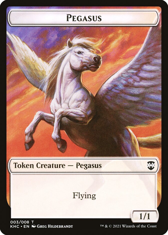 Kithkin Soldier // Pegasus Double-Sided Token [Tokens] Kaldheim Commander Tokens MTG Single Magic: The Gathering