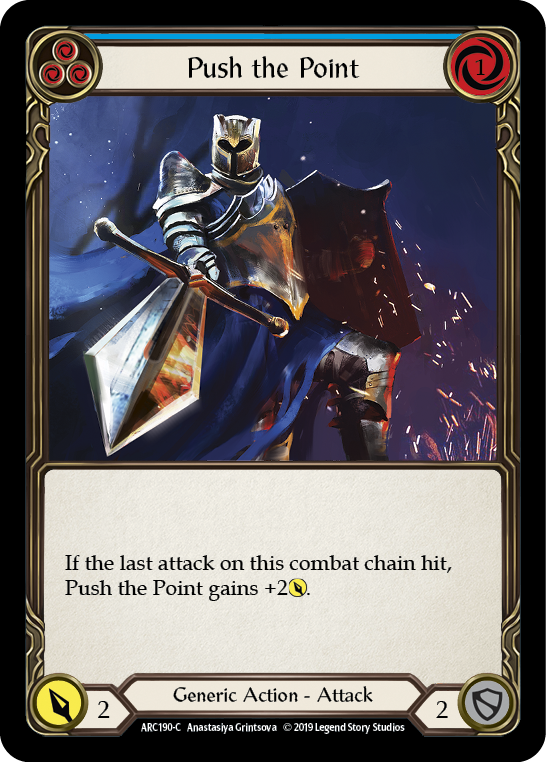 Push the Point (Blue) [ARC190-C] 1st Edition Rainbow Foil Flesh And Blood Single Flesh And Blood   