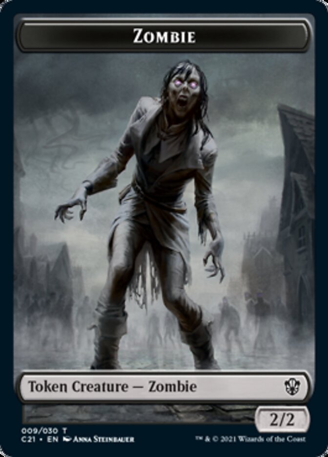 Zombie // Horror Double-Sided Token [Tokens] Commander 2021 Tokens MTG Single Magic: The Gathering