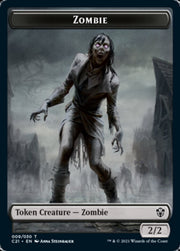 Zombie // Spirit Double-Sided Token [Tokens] Commander 2021 Tokens MTG Single Magic: The Gathering