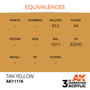 AK Interactive: 3rd Gen Acrylic Tan Yellow 17ml Model Paints AK INTERACTIVE
