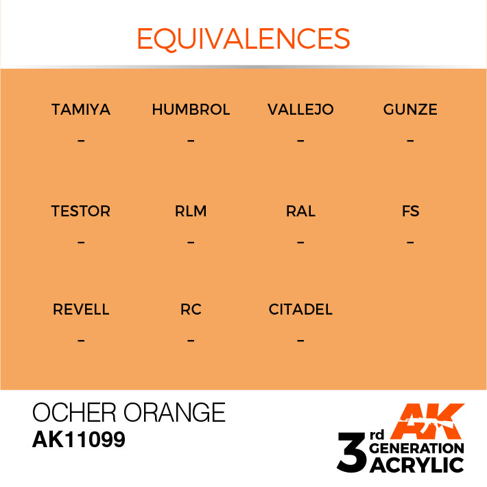 AK Interactive: 3rd Gen Acrylic Ocher Orange 17ml Model Paints AK INTERACTIVE
