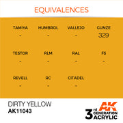 AK Interactive: 3rd Gen Acrylic Dirty Yellow 17ml Model Paints AK INTERACTIVE