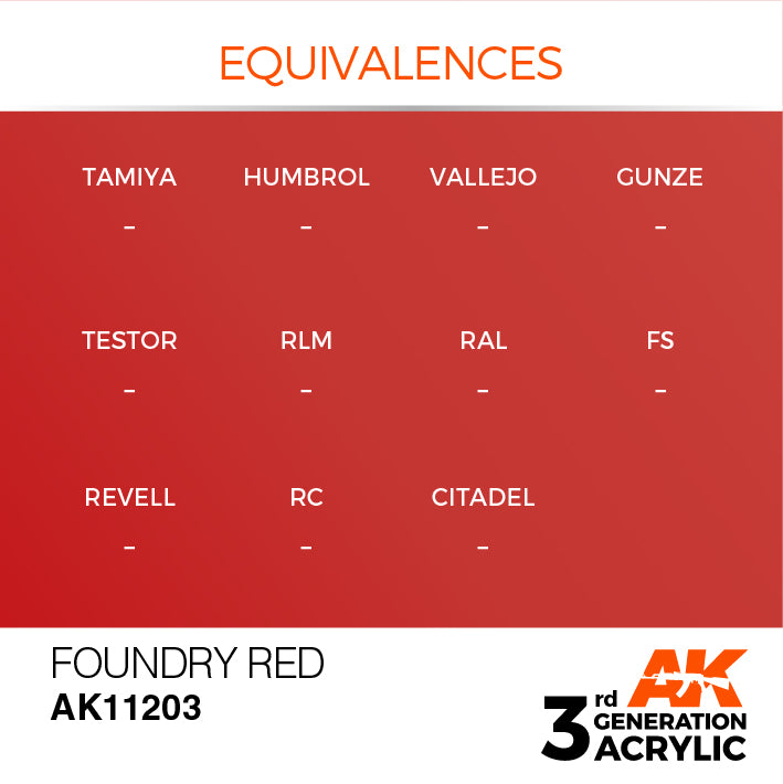 AK Interactive: 3rd Gen Acrylic Foundry Red 17ml Model Paints AK INTERACTIVE