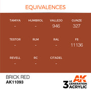 AK Interactive: 3rd Gen Acrylic Brick Red 17ml Model Paints AK INTERACTIVE