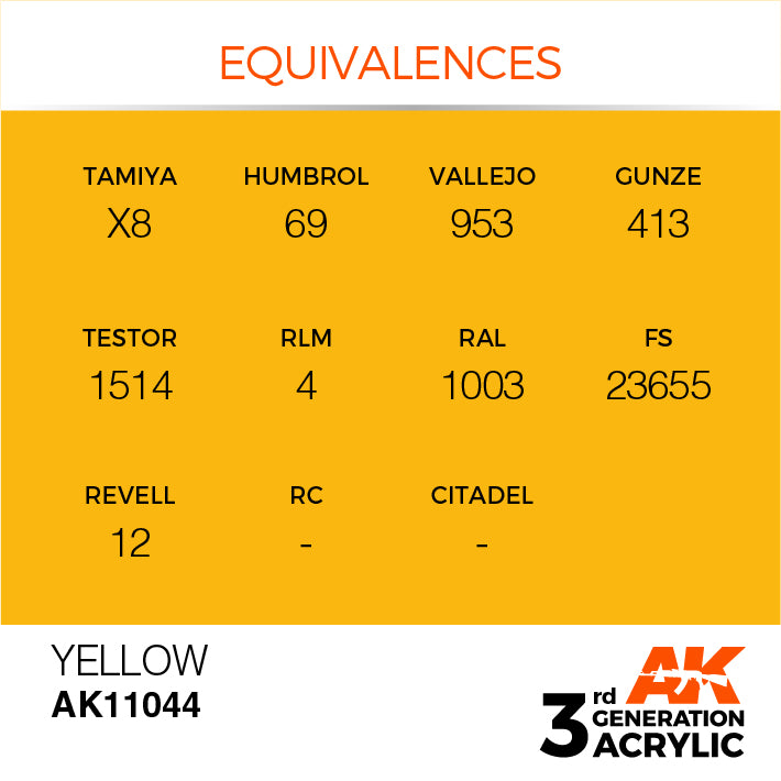 AK Interactive: 3rd Gen Acrylic Yellow 17ml