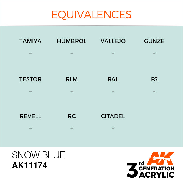 AK Interactive: 3rd Gen Acrylic Snow Blue 17ml Basing Materials AK INTERACTIVE