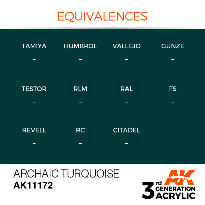 AK Interactive: 3rd Gen Acrylic Archaic Turquoise 17ml Model Paints AK INTERACTIVE