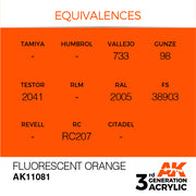 AK Interactive: 3rd Gen Acrylic Fluorescent Orange 17ml Model Paints AK INTERACTIVE