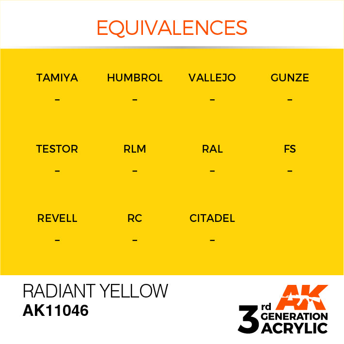 AK Interactive: 3rd Gen Acrylic Radiant Yellow 17ml Model Paints AK INTERACTIVE