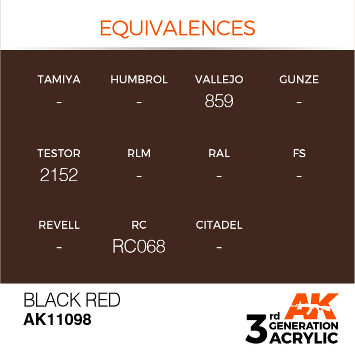 AK Interactive: 3rd Gen Acrylic Black Red 17ml Model Paints AK INTERACTIVE