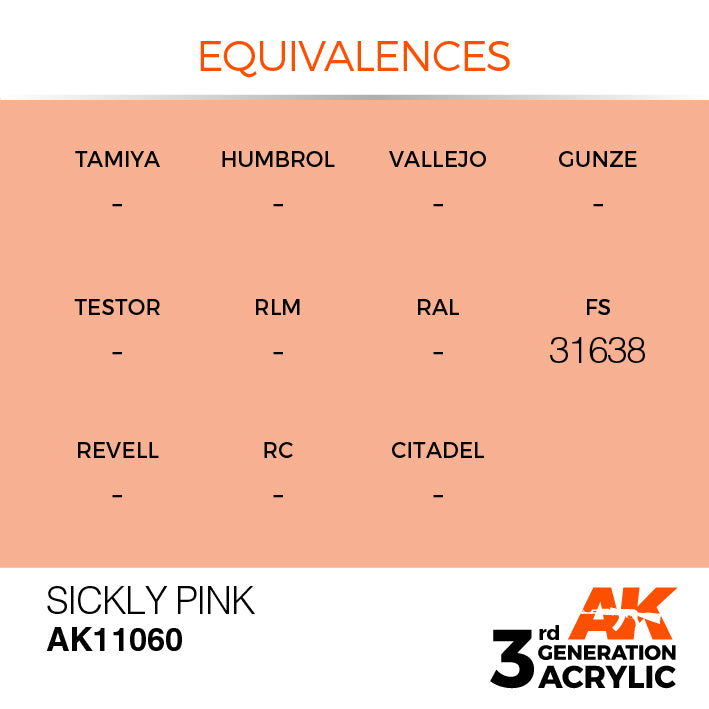 AK Interactive: 3rd Gen Acrylic Sickly Pink 17ml Model Paints AK INTERACTIVE