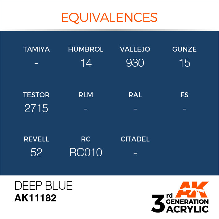 AK Interactive: 3rd Gen Acrylic Deep Blue 17ml