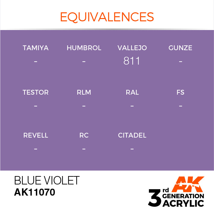 AK Interactive: 3rd Gen Acrylic Blue Violet 17ml Model Paints AK INTERACTIVE