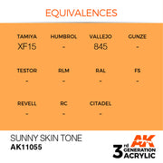 AK Interactive: 3rd Gen Acrylic Sunny Skin Tone 17ml Model Paints AK INTERACTIVE