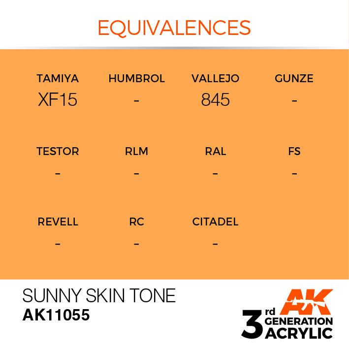 AK Interactive: 3rd Gen Acrylic Sunny Skin Tone 17ml Model Paints AK INTERACTIVE