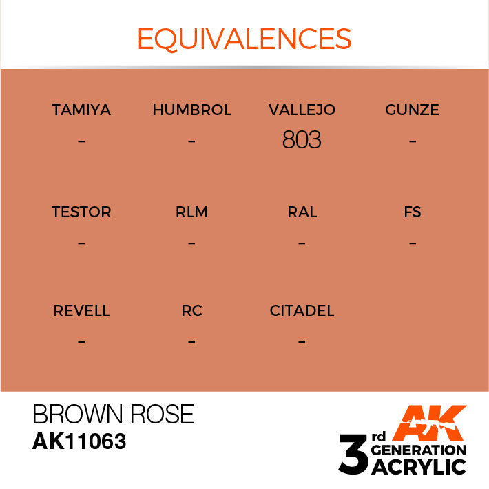AK Interactive: 3rd Gen Acrylic Brown Rose 17ml Model Paints AK INTERACTIVE
