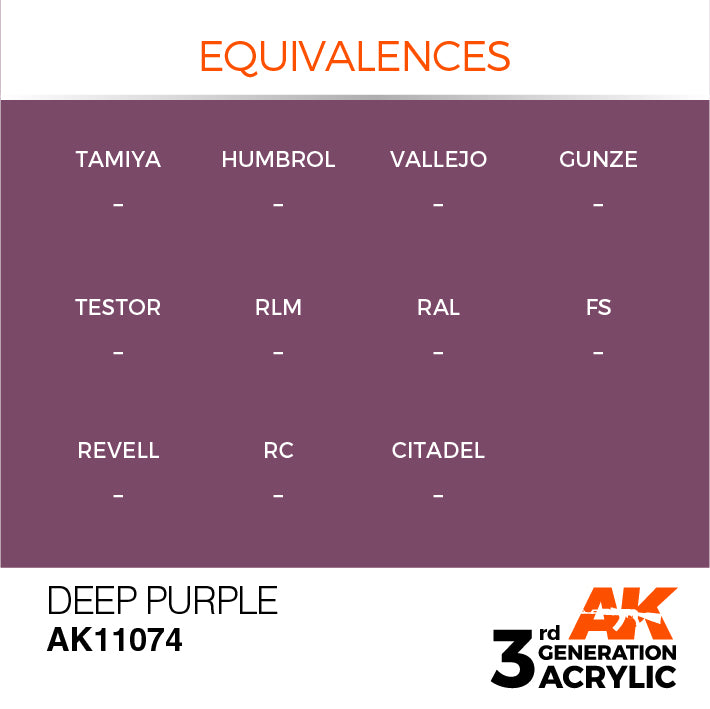 AK Interactive: 3rd Gen Acrylic Deep Purple 17ml Model Paints AK INTERACTIVE