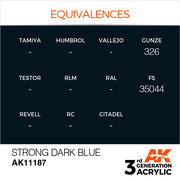 AK Interactive: 3rd Gen Acrylic Strong Dark Blue 17ml Model Paints AK INTERACTIVE