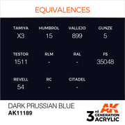 AK Interactive: 3rd Gen Acrylic Dark Prussian Blue 17ml Model Paints AK INTERACTIVE