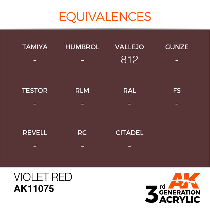 AK Interactive: 3rd Gen Acrylic Violet Red 17ml Model Paints AK INTERACTIVE