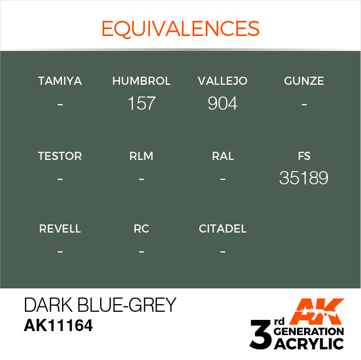 AK Interactive: 3rd Gen Acrylic Dark Blue Grey 17ml Model Paints AK INTERACTIVE
