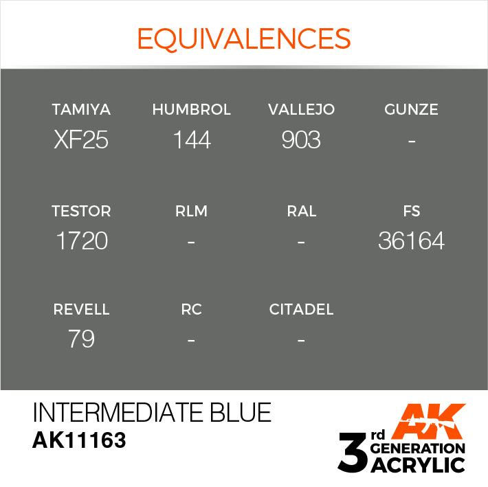AK Interactive: 3rd Gen Acrylic Intermediate Blue 17ml Model Paints AK INTERACTIVE