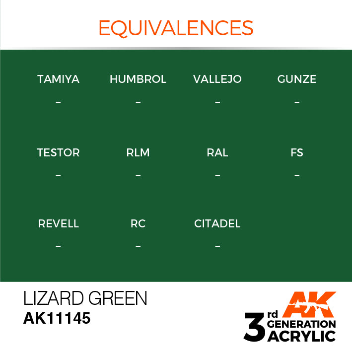 AK Interactive: 3rd Gen Acrylic Lizard Green 17ml Model Paints AK INTERACTIVE