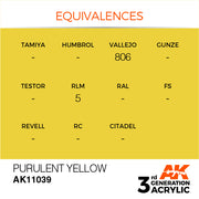 AK Interactive: 3rd Gen Acrylic Purulent Yellow 17ml Model Paints AK INTERACTIVE