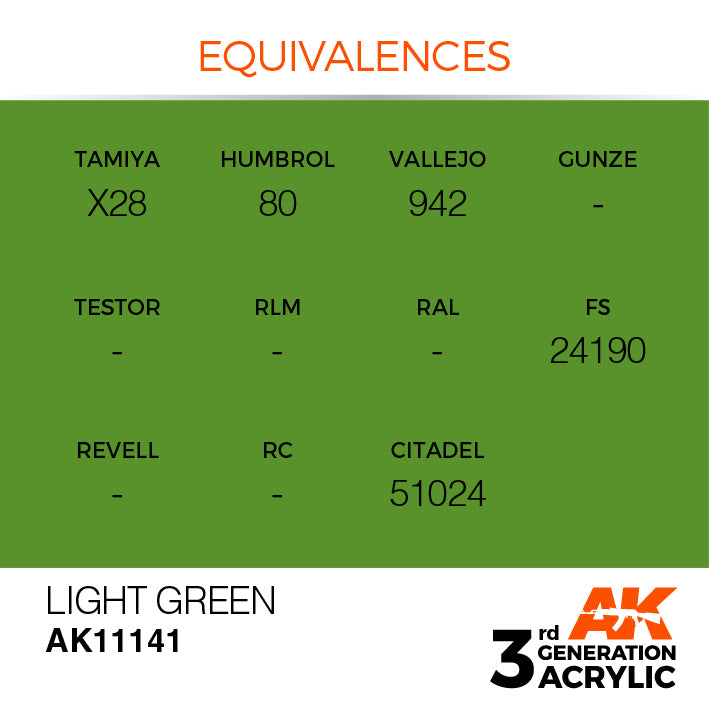 AK Interactive: 3rd Gen Acrylic Light Green 17ml Model Paints AK INTERACTIVE