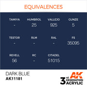 AK Interactive: 3rd Gen Acrylic Dark Blue 17ml Model Paints AK INTERACTIVE