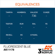 AK Interactive: 3rd Gen Acrylic Fluorescent Blue 17ml Model Paints AK INTERACTIVE