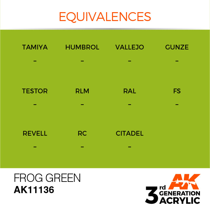AK Interactive: 3rd Gen Acrylic Frog Green 17ml Model Paints AK INTERACTIVE