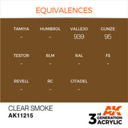 AK Interactive: 3rd Gen Acrylic Clear Smoke 17ml Model Paints AK INTERACTIVE